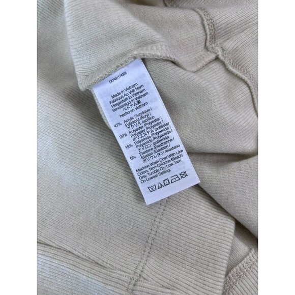 Madewell women's large cream quarter zip pullover‎ top oversized casual stretch - Picture 7 of 7